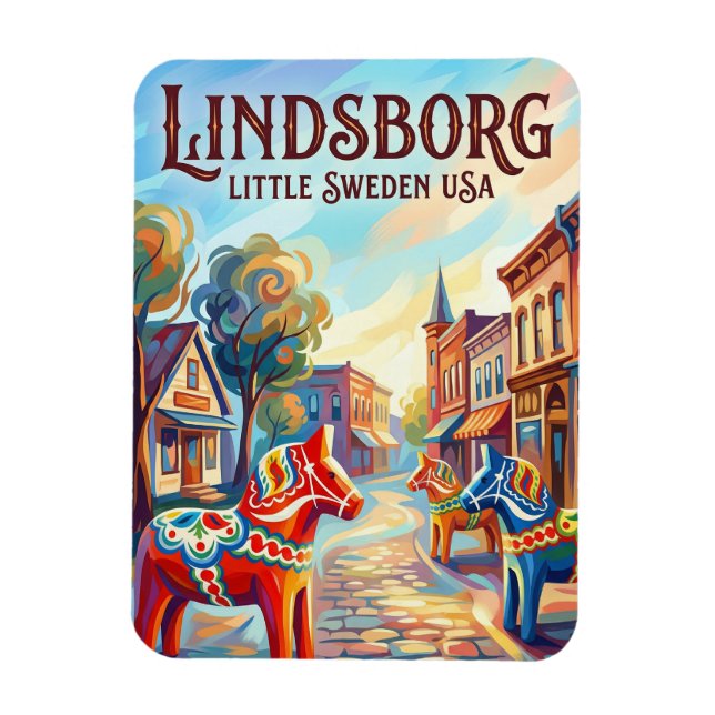 Lindsborg USA Magnet (Vertical)