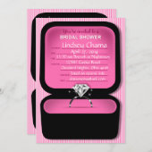 Lindsey Bling Ring Box Bridal Shower pink Invitation (Front/Back)