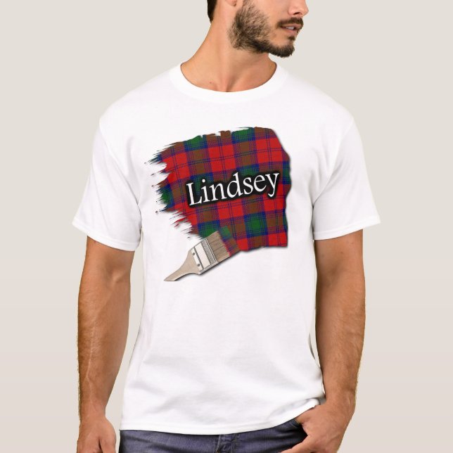 Lindsey Clan Lindsay Scottish Tartan Paint Shirt (Front)