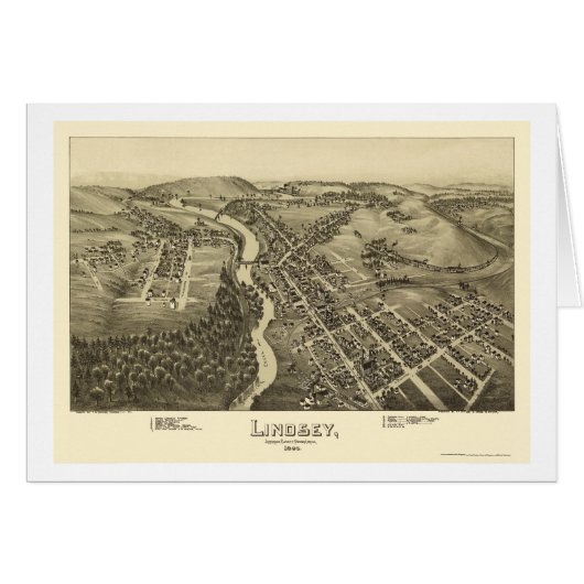 Lindsey, PA Panoramic Map - 1895 Cards (Front Horizontal)