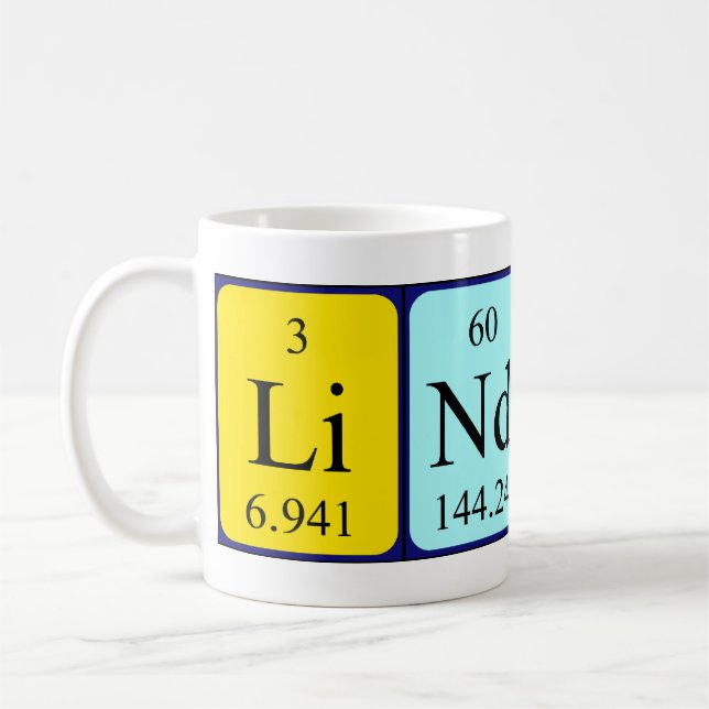 Lindsey periodic table name mug (Left)
