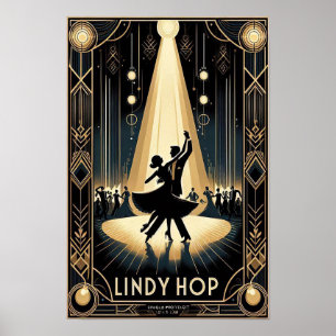 Lindy Hop Dance Hall Vintage Poster