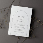 Line Arch | Modern Minimal Wedding Invitation<br><div class="desc">A beautiful minimalist typography based wedding invitation featuring your names in classic lettering,  joined with modern handwritten script accent lettering,  beneath a thin line arch illustration. Personalize with your wedding details beneath. Our Ash colorway makes a classic statement with soft black lettering on a crisp white background.</div>