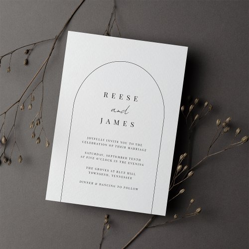 Line Arch  Modern Minimal Wedding Invitation