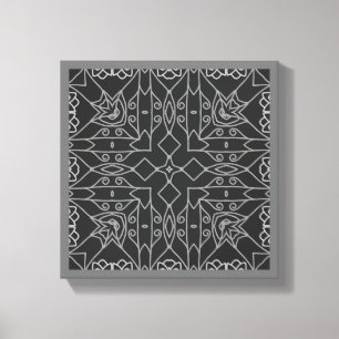 Line Art Abstract original centered black gray Canvas Print
