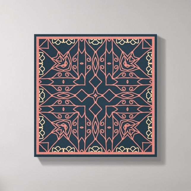 Line Art Abstract original stay centered pink blue Canvas Print (Front)