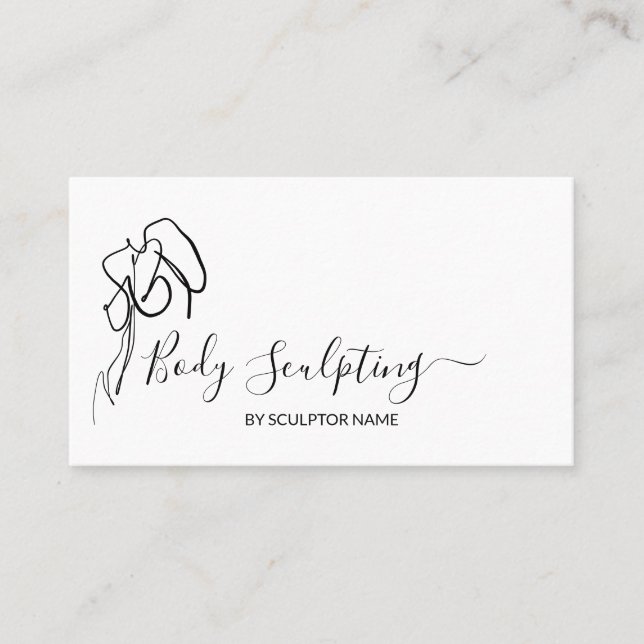 Line Art Aesthetician Business Card (Front)
