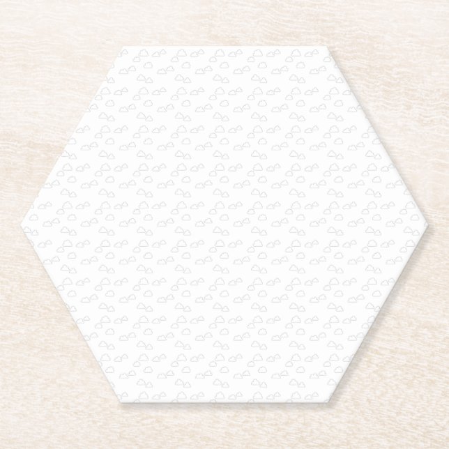 Line Art, Alabaster Paper Coaster (Front)
