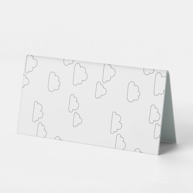 Line Art, Alabaster Table Tent (Front)