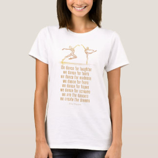 Line Art Ballet dancers and dance poem by Einstein T-Shirt