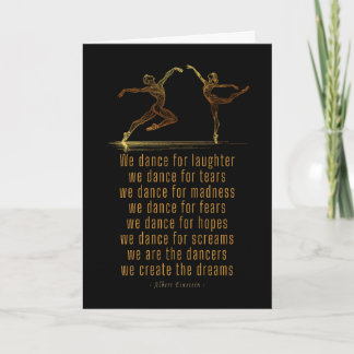 Line Art Ballet dancers and dance poem by Einstein Thank You Card