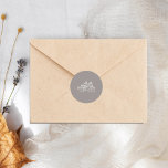 Line Art Barn Amethyst Gray Farm Fall Wedding Classic Round Sticker<br><div class="desc">Illustration of barn.  Background is amethyst gray.</div>