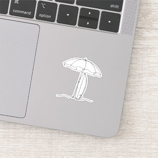 Line Art Beach Umbrella Sticker