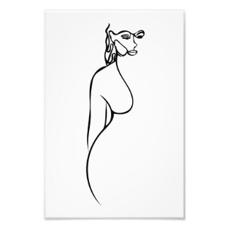 line art black and white women minimalist photo print
