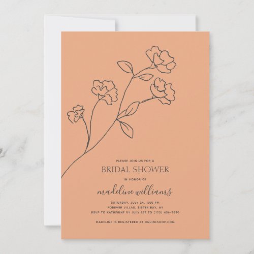 Line Art Bridal Shower Invitation