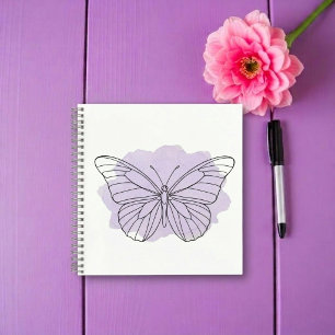 Line Art Butterfly Watercolor Notebook Sketchbool