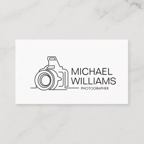 Line Art Camera Icon Business Card