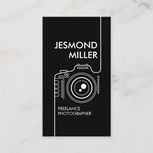 Line Art Camera Photographer Business Card