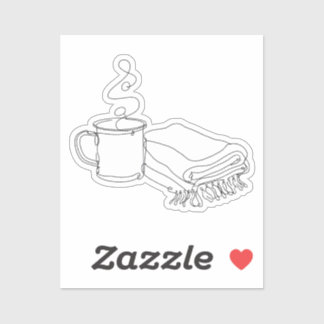 Line Art Camp Mug Travel Sticker