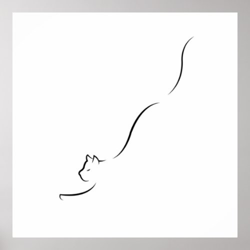 Line art Cat _ line drawing cat minimalistic Poster