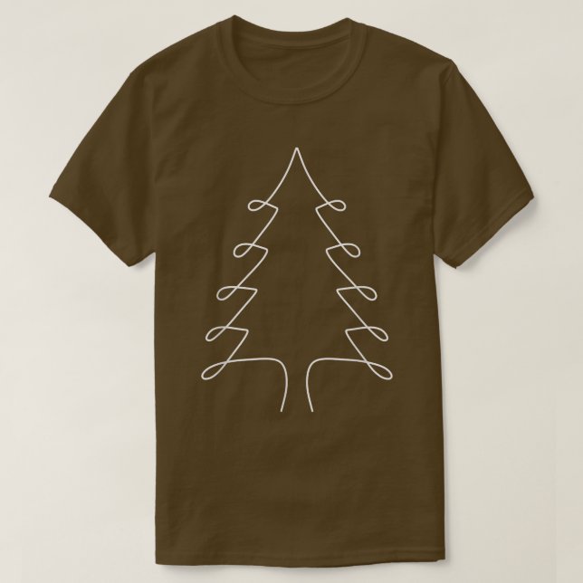 LINE ART CHRISTMAS TREE  Spirit Time  December Vib T-Shirt (Design Front)