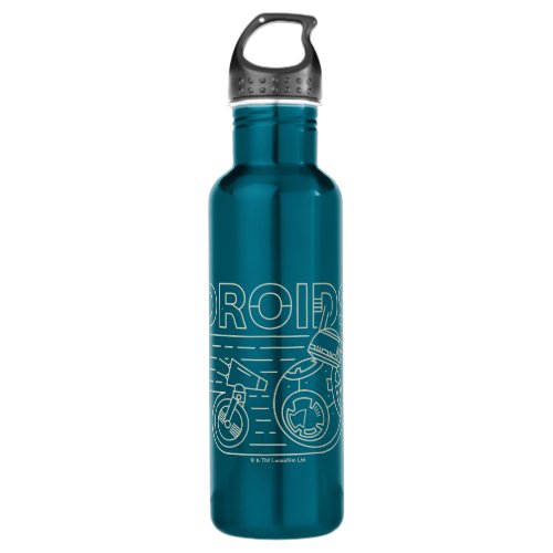 Line Art D_O  BB_8 Graphic Stainless Steel Water Bottle