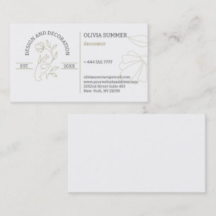 Line Art Design & Decorator Business Card