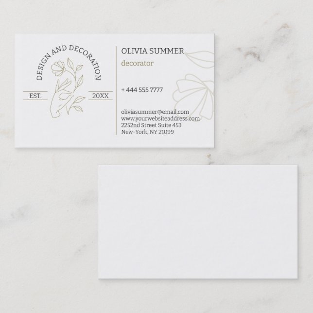 Line Art Design & Decorator Business Card (Front/Back)