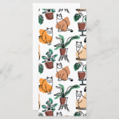 Line art drawing cats and flowers (Front/Back)