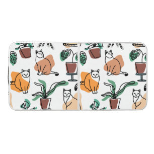 Line art drawing cats and flowers beer pong table