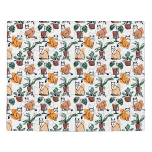 Line art drawing cats and flowers jigsaw puzzle