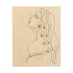 Line Art drawing of woman - Bloom where you are