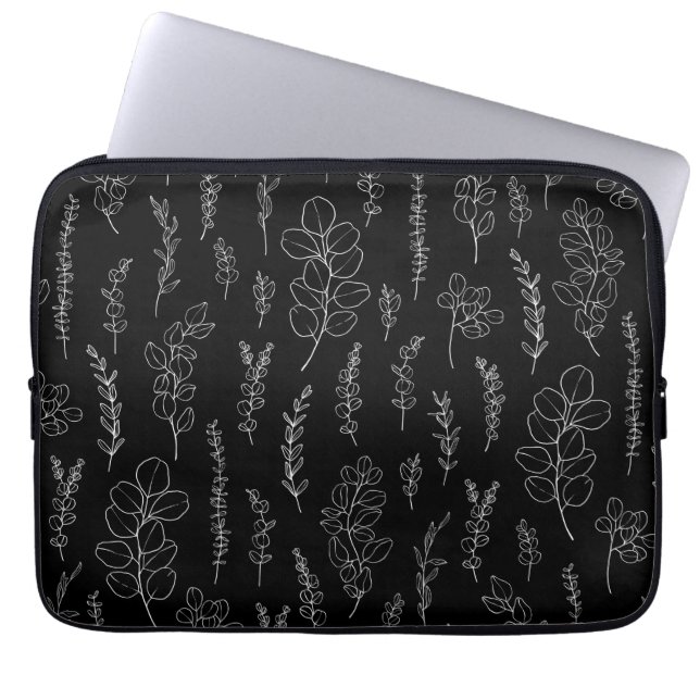 Line Art Eucalyptus Pattern Laptop Sleeve (Front)