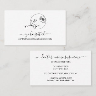 Line Art Eye doctor ophthalmologists optometrists Business Card