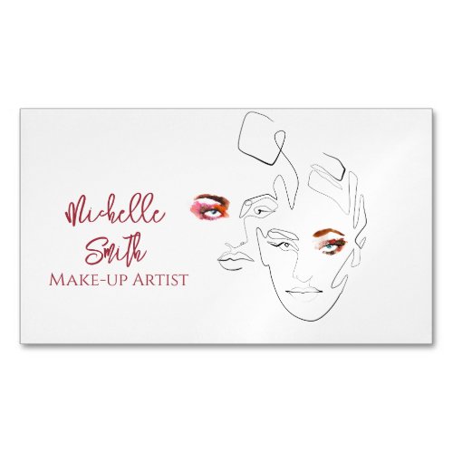 Line art Fashion make up make up artist branding Business Card Magnet