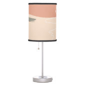 Line Art Female Face Hat Abstract Shapes Table Lamp (Right)