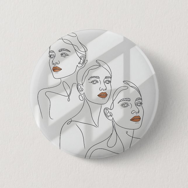 Line Art Female Trio Button (Front)