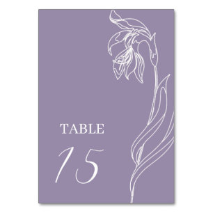 Line Art flower arch Lavender Table Number
