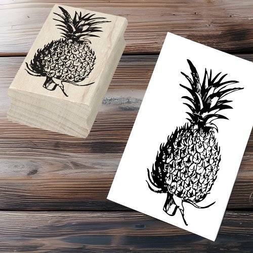 Line Art Fruit Illustration _ Pineapple Rubber Stamp