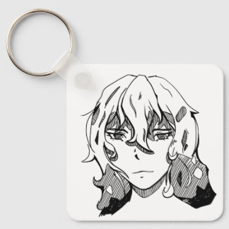 Line art girl keychain