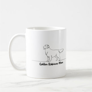 Line Art Golden Retriever Dog Mom Gift Mug