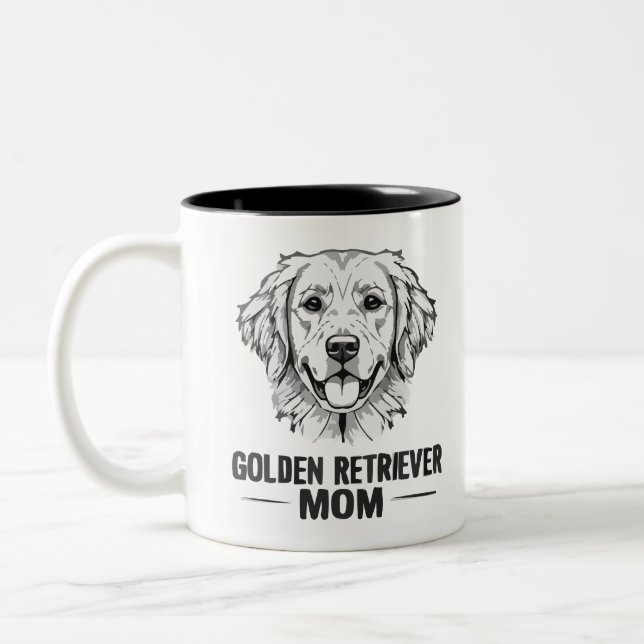 Line Art Golden Retriever Dog Mom Gift Mug (Left)