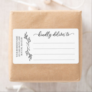 Line Art Greenery Business Kindly Deliver To Label