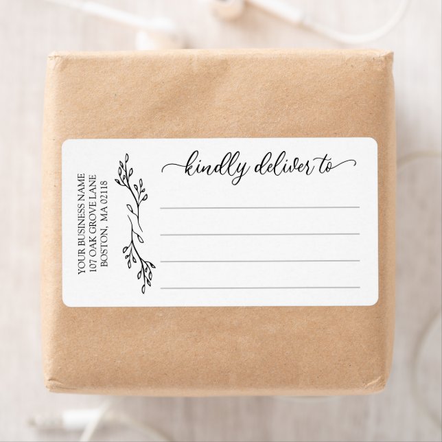 Line Art Greenery Business Kindly Deliver To Label (Insitu)