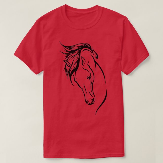 Line Art Horse Head T-Shirt (Design Front)