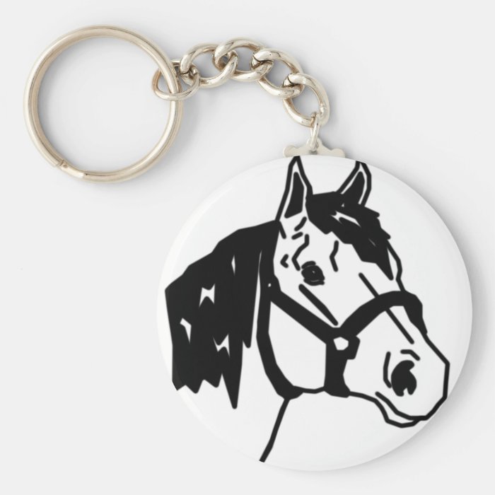 line art horse key chain