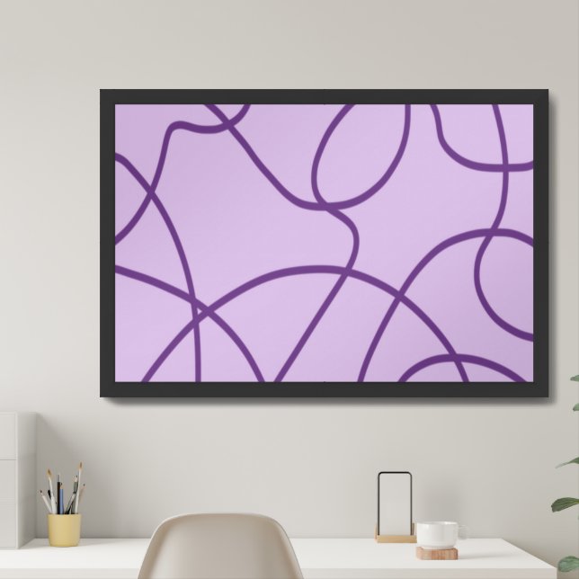 Line Art in Purple Framed Art (Home Office)