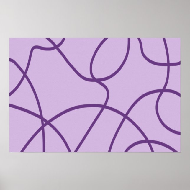 Line Art in Purple Poster (Front)