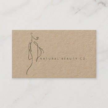 Line Art Ink Modern Womens Female Natural Kraft Appointment Card by Pip_Gerard at Zazzle