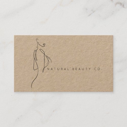  Line Art Ink Modern Womens Female Natural KRAFT Appointment Card